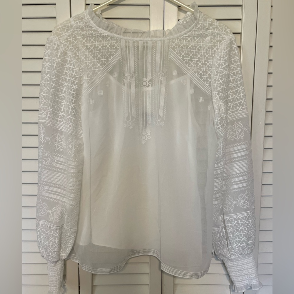 White sheer blouse from WHBM size 4